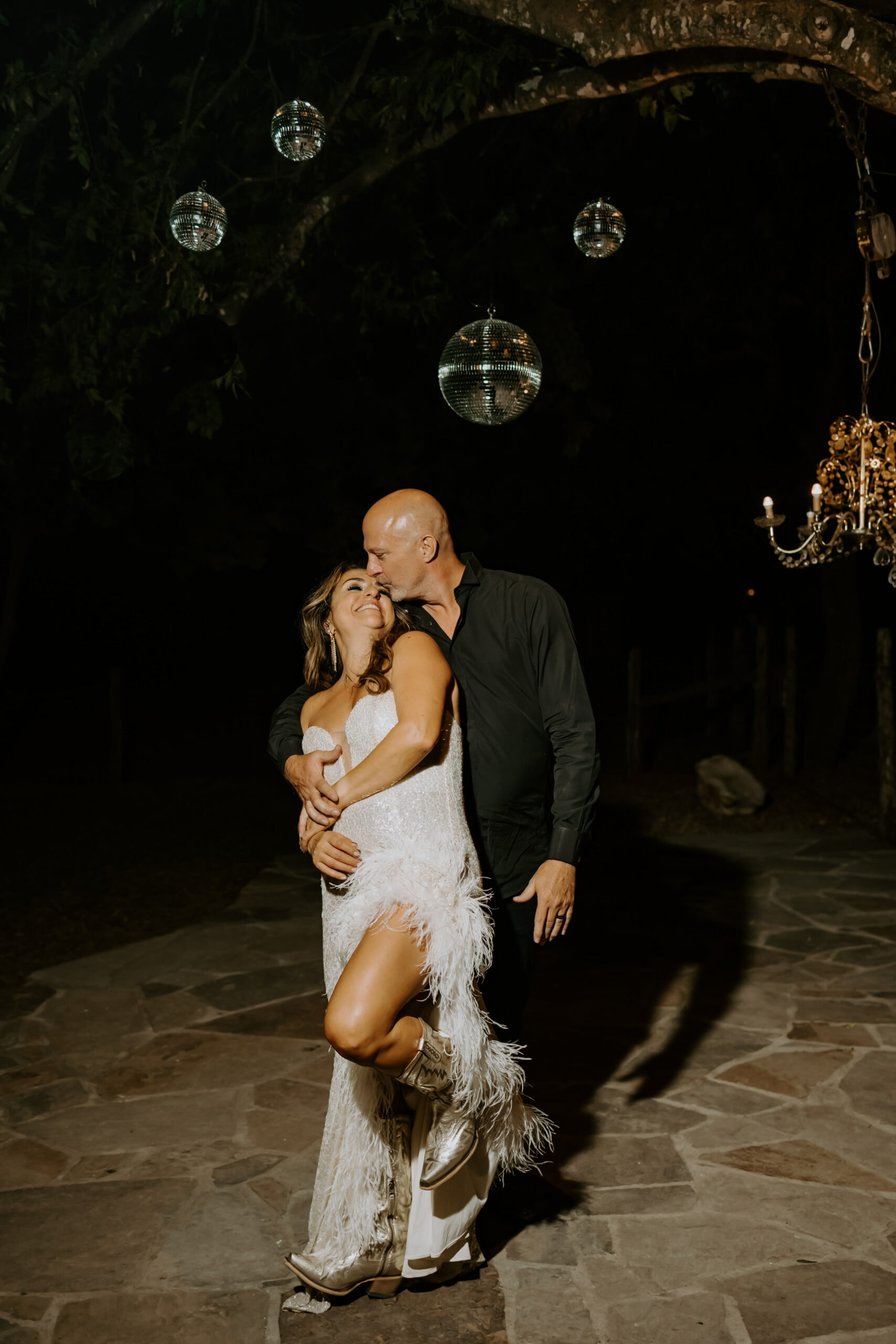 The Bride Wore A Gold Sequin Gown For This Honky-Tonk Garden Party